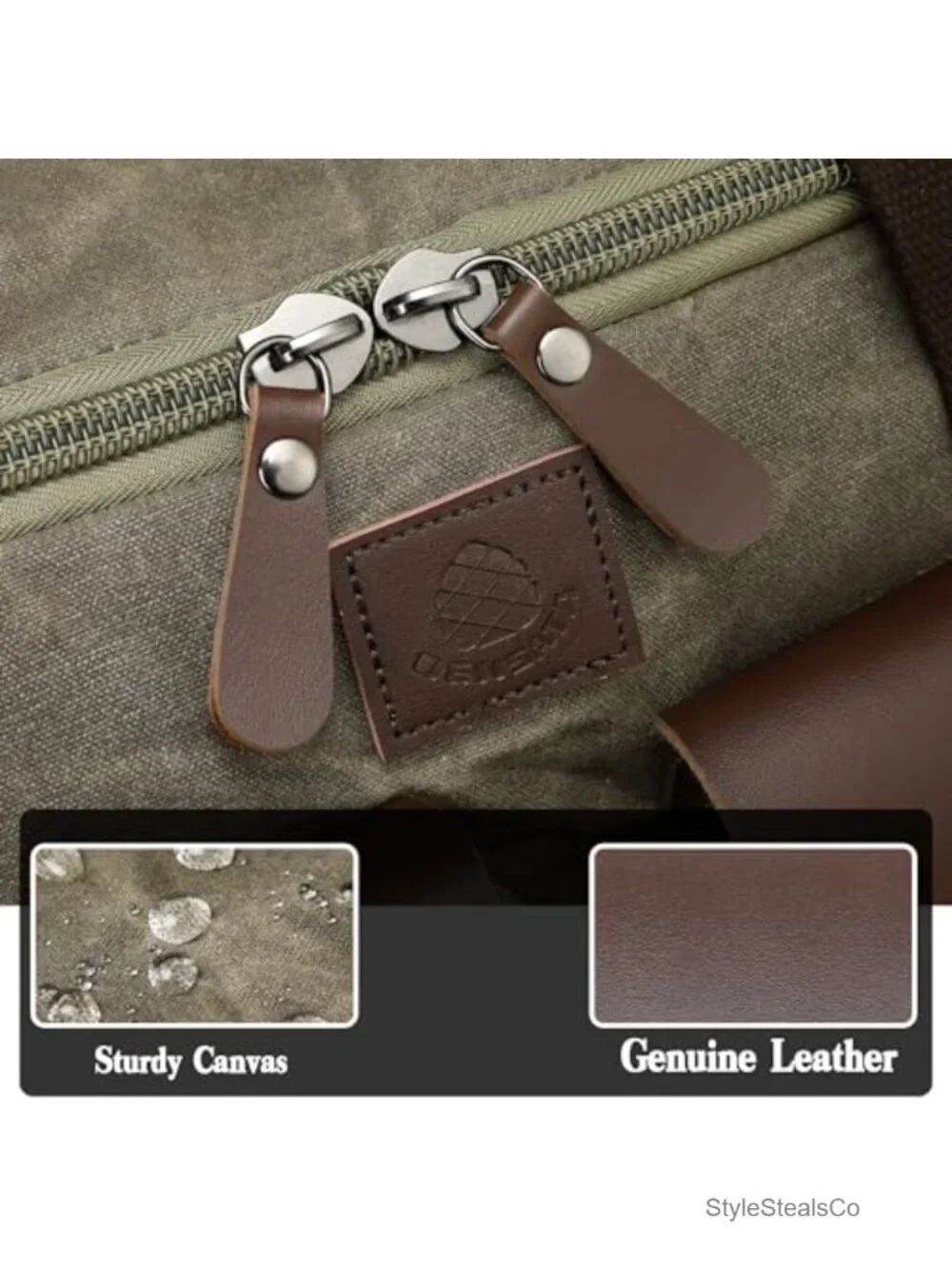 Waxed Canvas Expandable Duffel 50L Travel Weekender Carry On